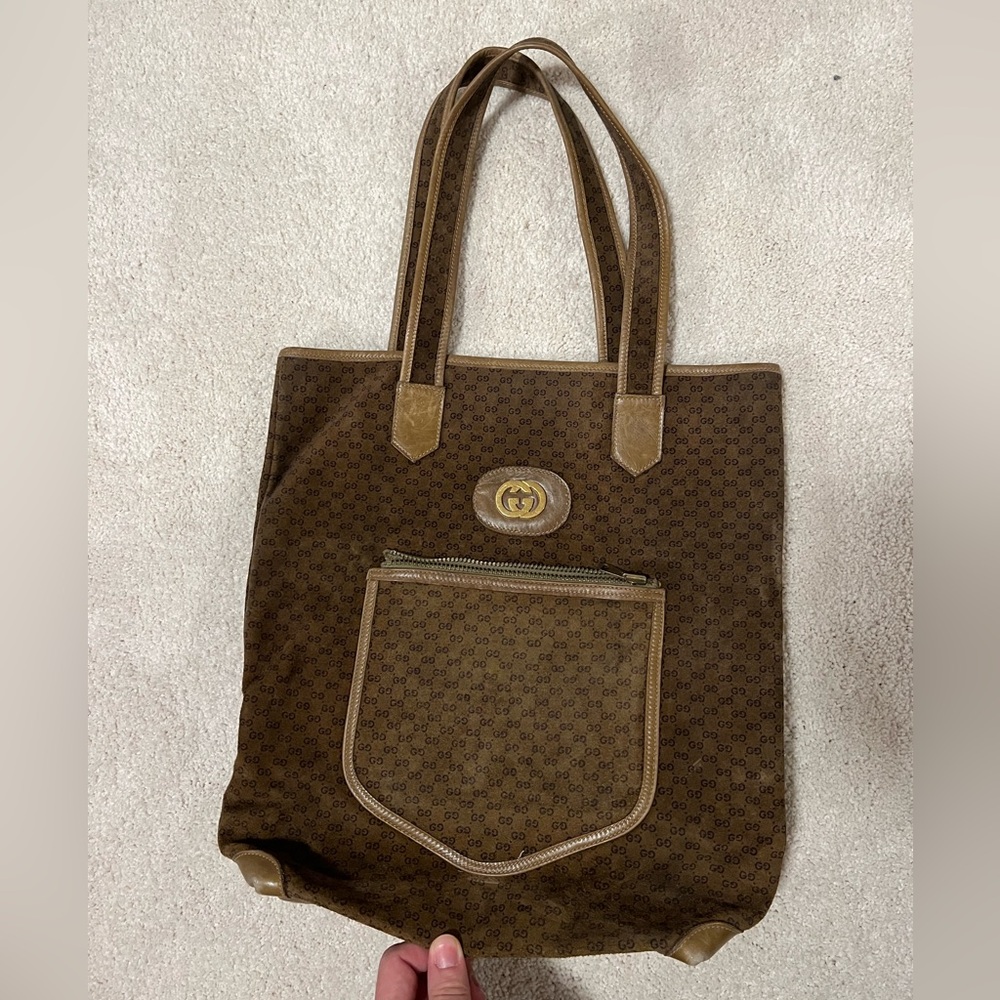 Vintage Gucci Suede Tote Bag